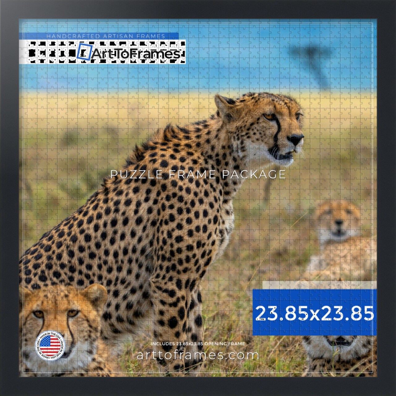 ArtToFrames 23.85x23.85 INCH / 60.6x60.6 CM Puzzle Frame for 1000 piece Puzzles.This 1.25 Inch Custom MDF Frame for Puzzles Comes with Economy Acrylic, Available in Multiple Colors